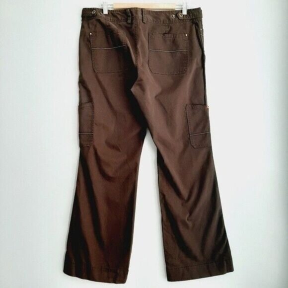 EDDIE BAUER | Casual Boot Cut Cargo Pants Brown Sz 14 - Picture 7 of 10